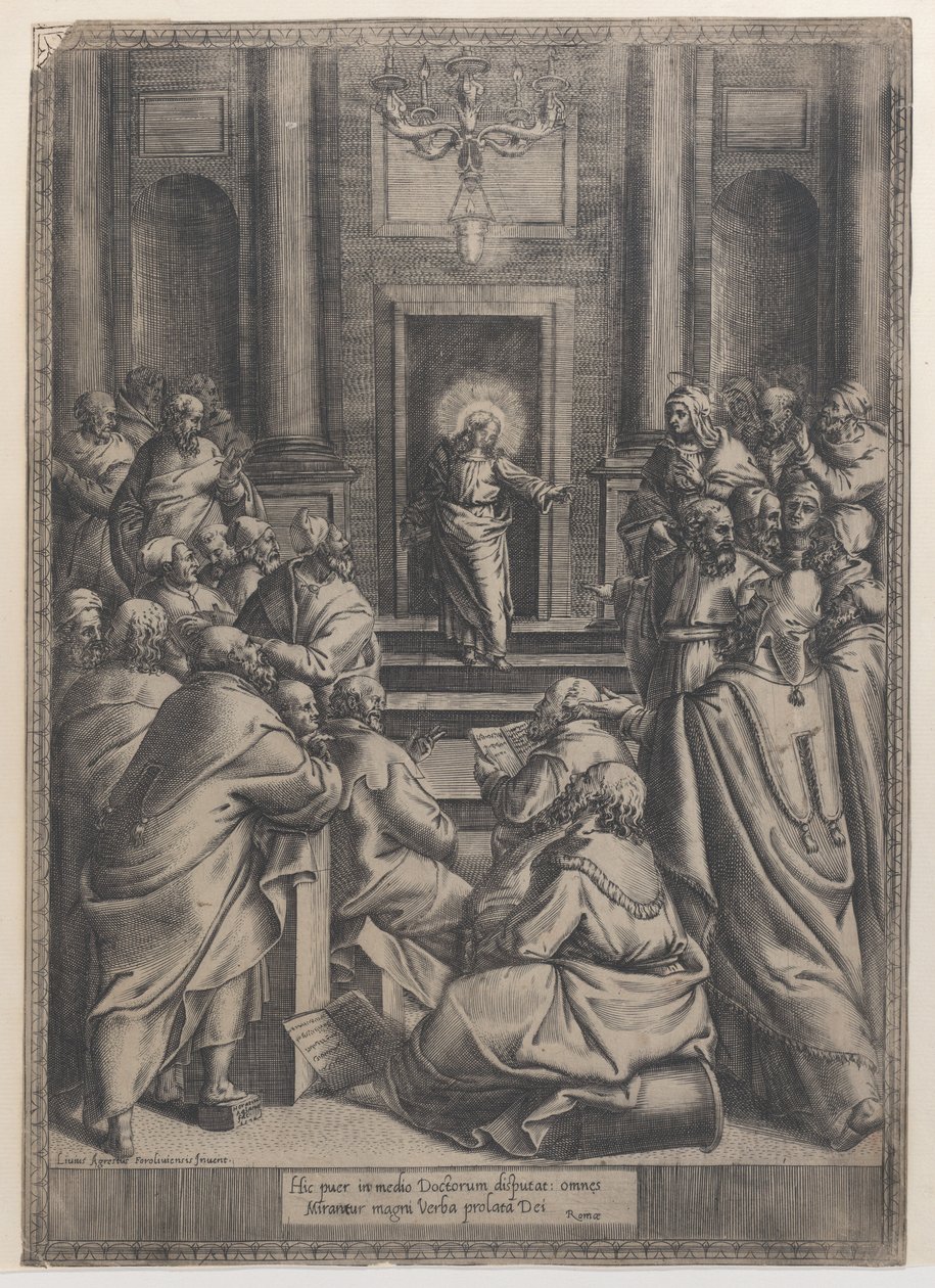 Krisztus vitatkozik a templomban, 1568-77., 1568-77. alkotó: Orazio de Sanctis