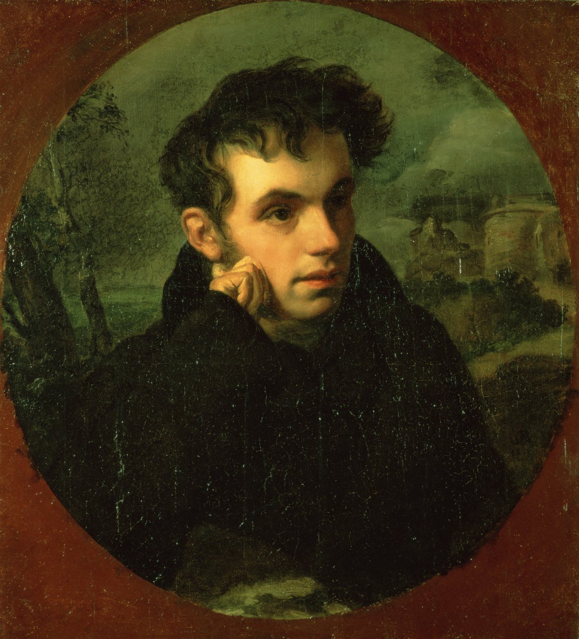 Vaszilij Zsukovszkij portréja, 1816 alkotó: Orest Adamovich Kiprensky