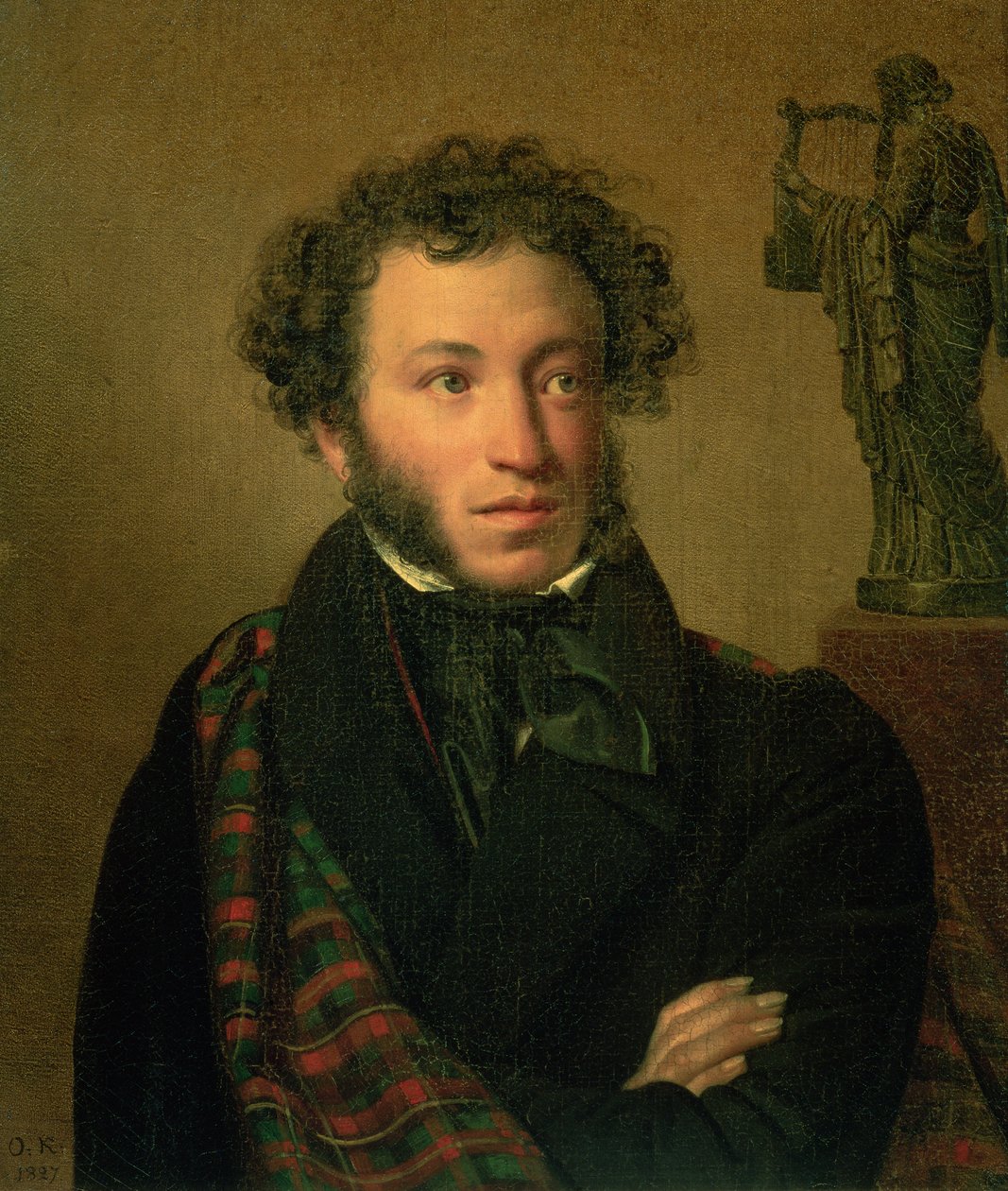 Alekszandr Puskin portréja, 1827 alkotó: Orest Adamovich Kiprensky