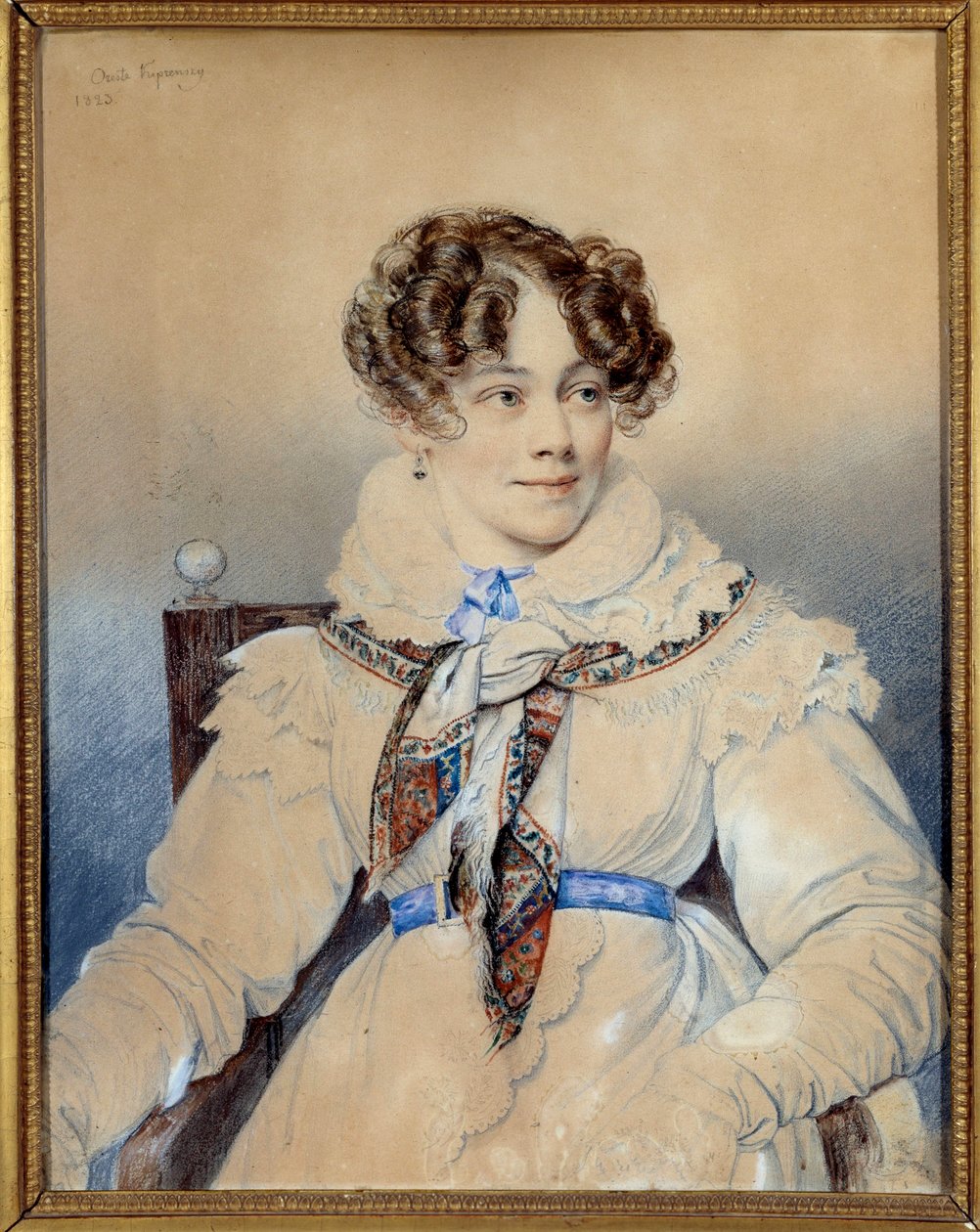 Sophie Rostopchine írónő (1799-1874), Segur grófnő portréja Adamovics Kiprenszkij Orest (Kiprenski) rajza (1778-1836) alkotó: Orest Adamovich Kiprensky