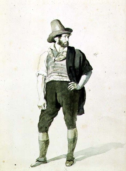 Az ifjú olasz, 1834 körül (akvarell) alkotó: Orest Adamovich Kiprensky
