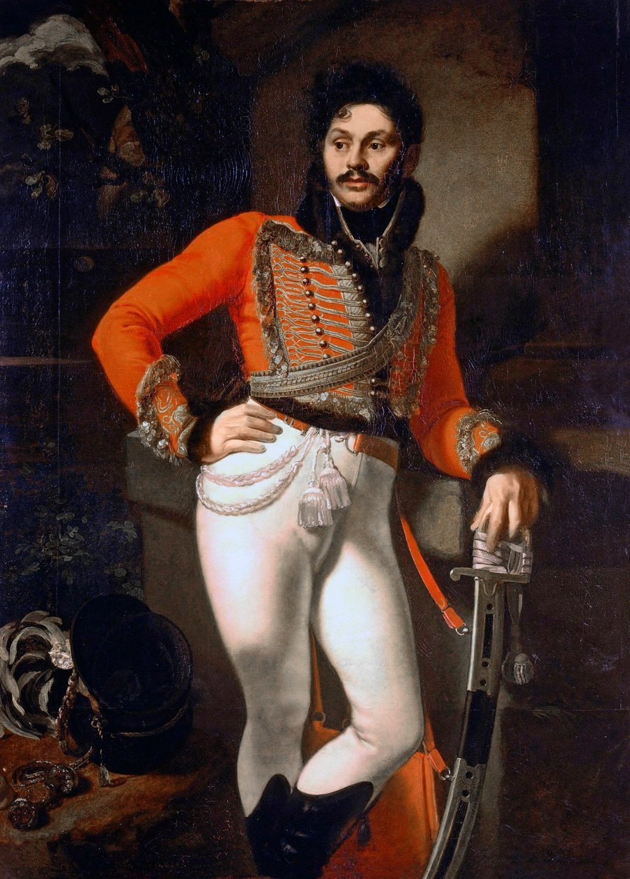 Életmentő E.V.Davydov ezredes portréja alkotó: Orest Kiprensky