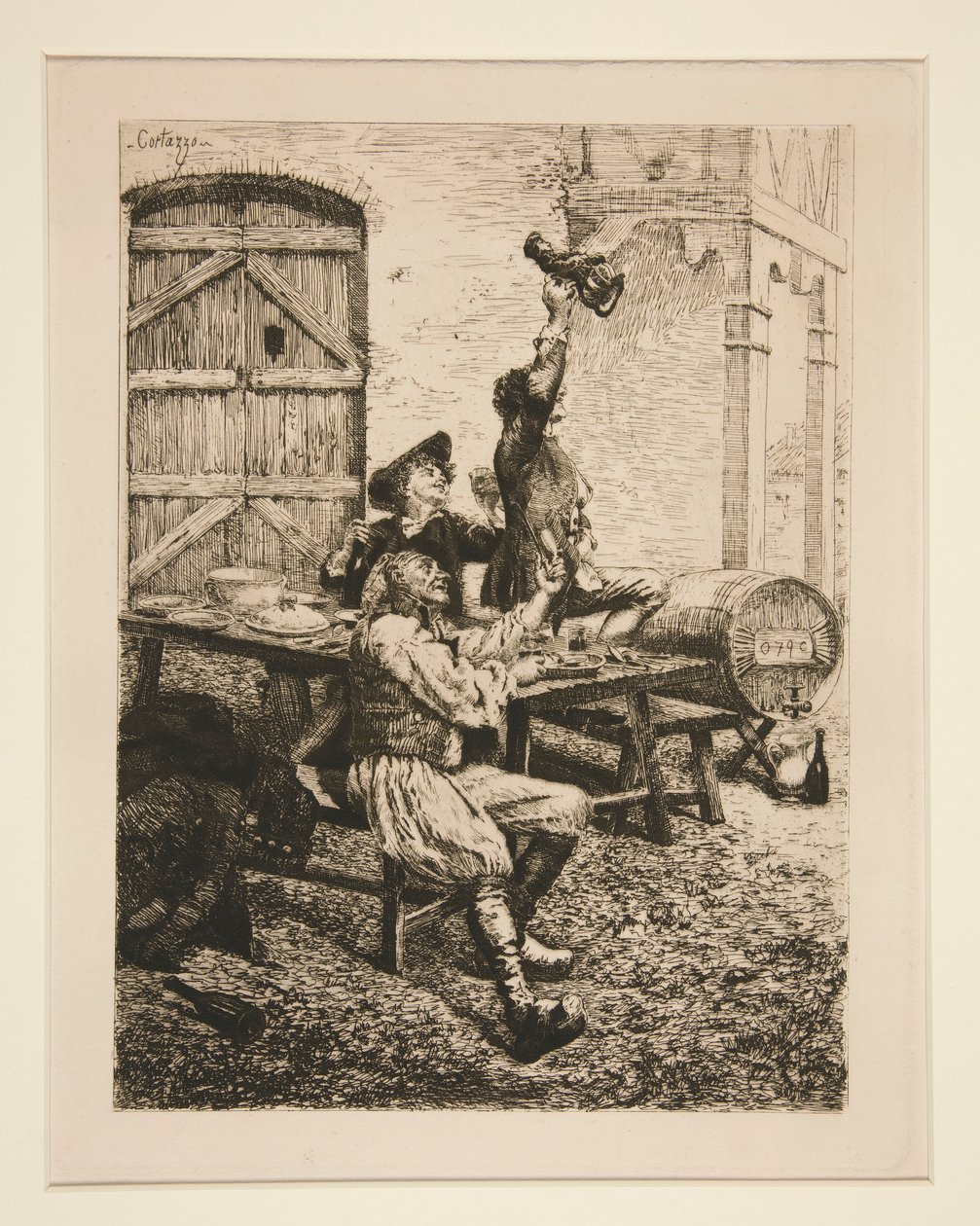 Vidéki jelenet: The Drinkers alkotó: Oreste Cortazzo