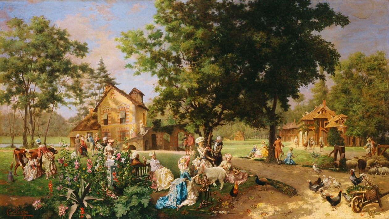Marie Antoinette Hamletje Versailles-ban alkotó: Oreste Cortazzo