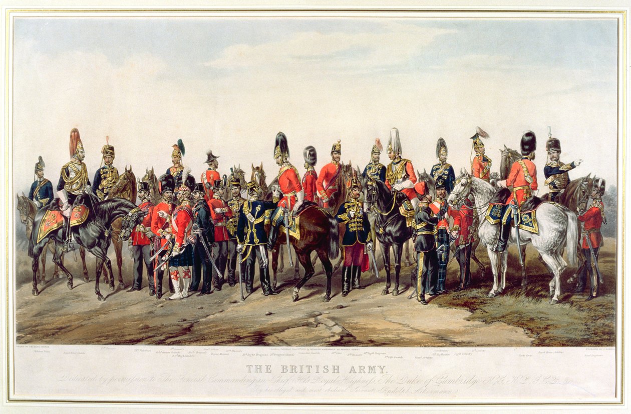 A brit hadsereg egyenruhája, J. Morris metszete, 1859 alkotó: Orlando Norie