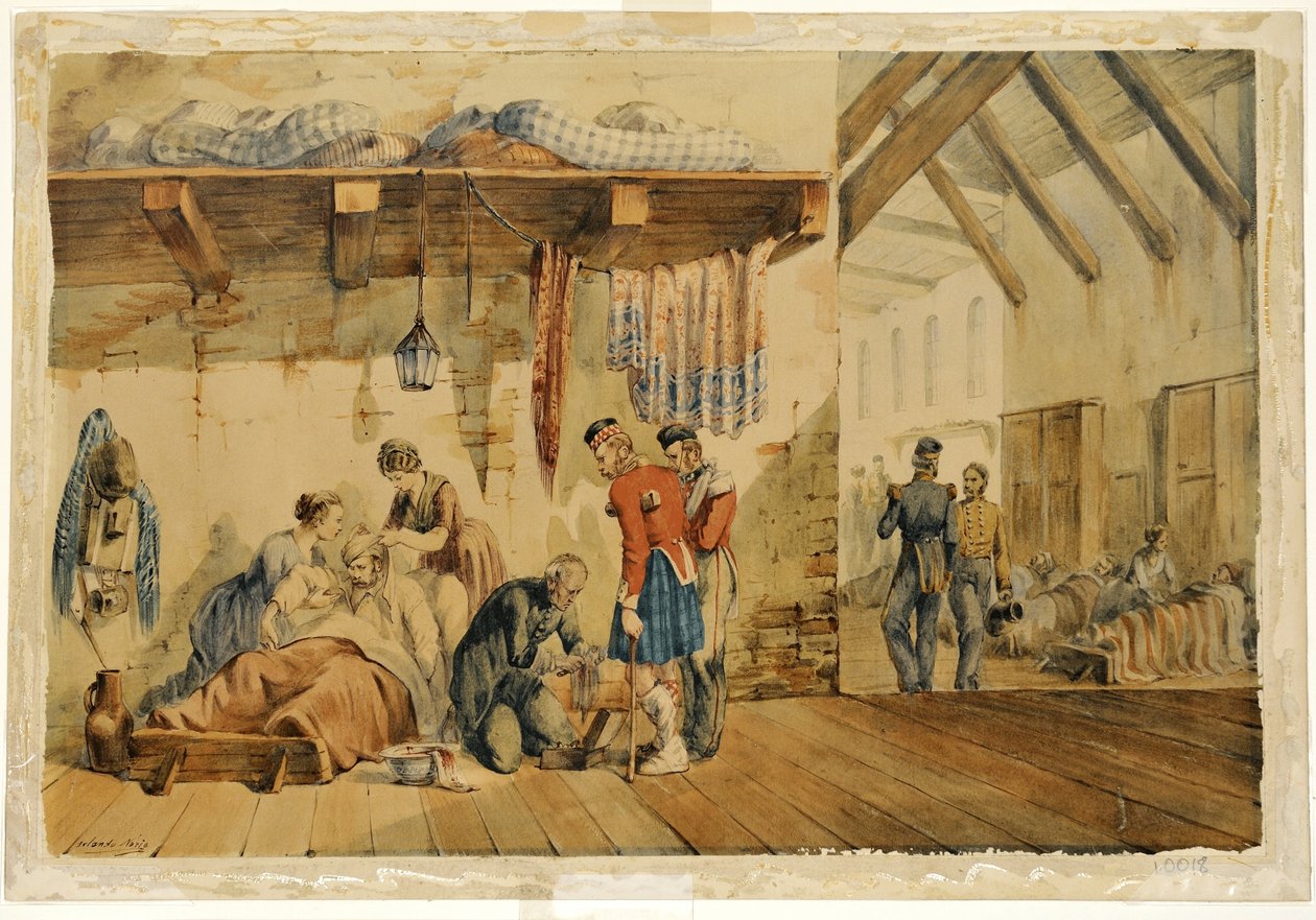 [Barakk] Scutari Kórház, jelenet a Felvidéki Ezred ápolóival és katonáival, 1854-56 alkotó: Orlando Norie