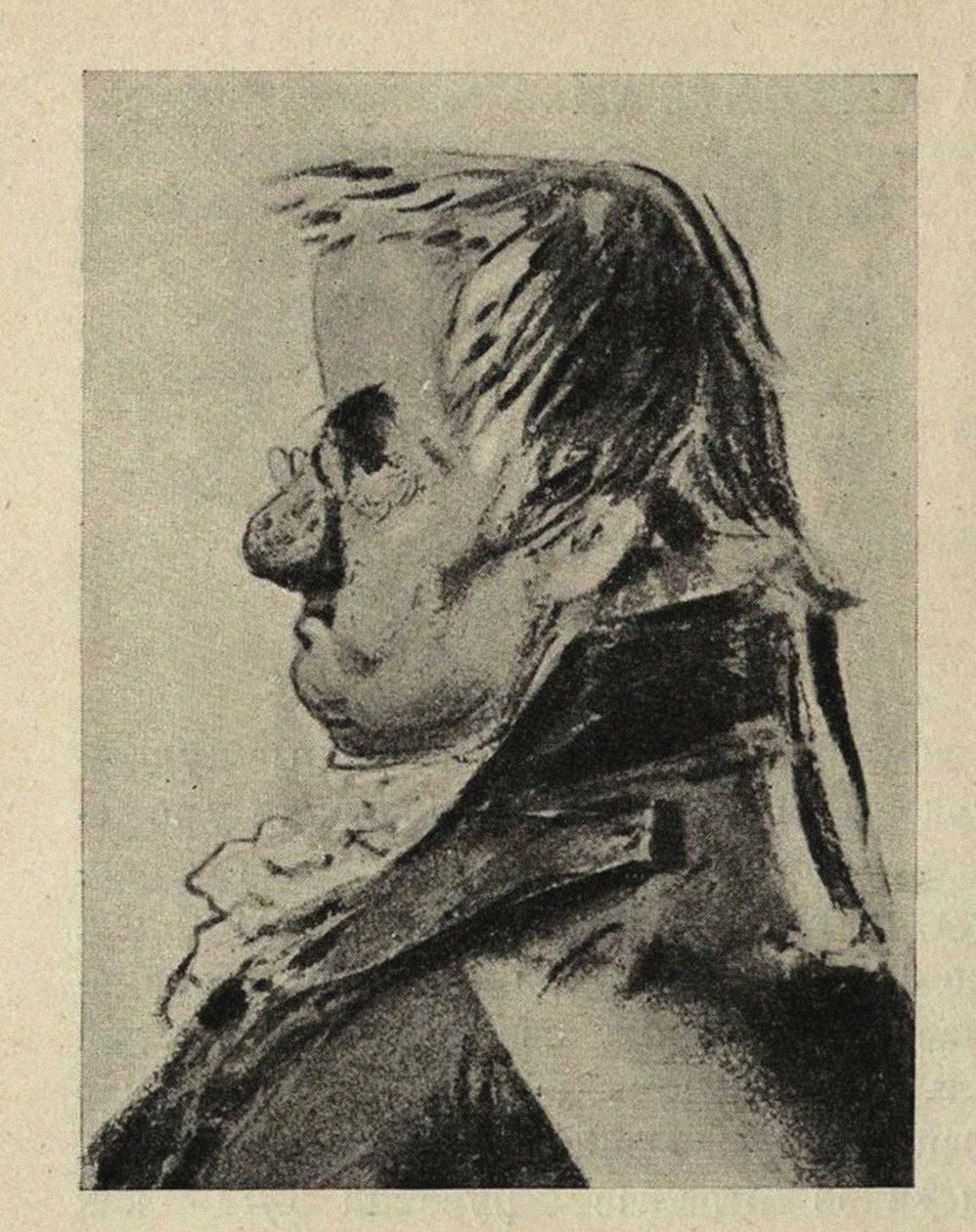 Giacomo Quarenghi építész portrékarikatúrája 1744-1817, 1810-es évek. alkotó: Orlowski