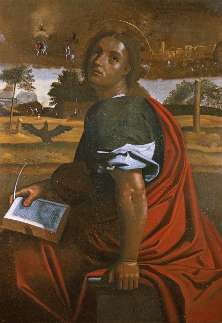Szent János evangélista Patmoszban alkotó: Ortolano