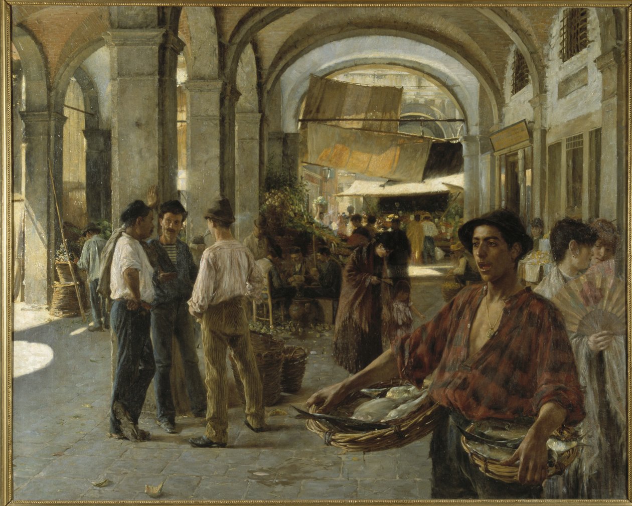 Egy velencei fedett piac, 1887 alkotó: Oscar Gustaf Bjorck