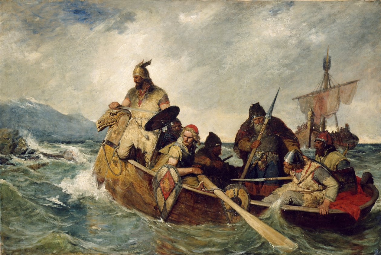 A norvégok partra szállnak Izlandon, 872. év alkotó: Oscar Wergeland