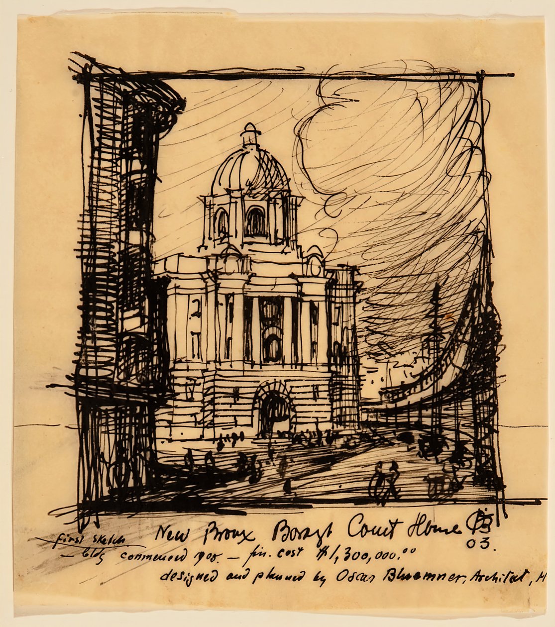 New Bronx megyei bíróság, 1903. alkotó: Oscar Bluemner