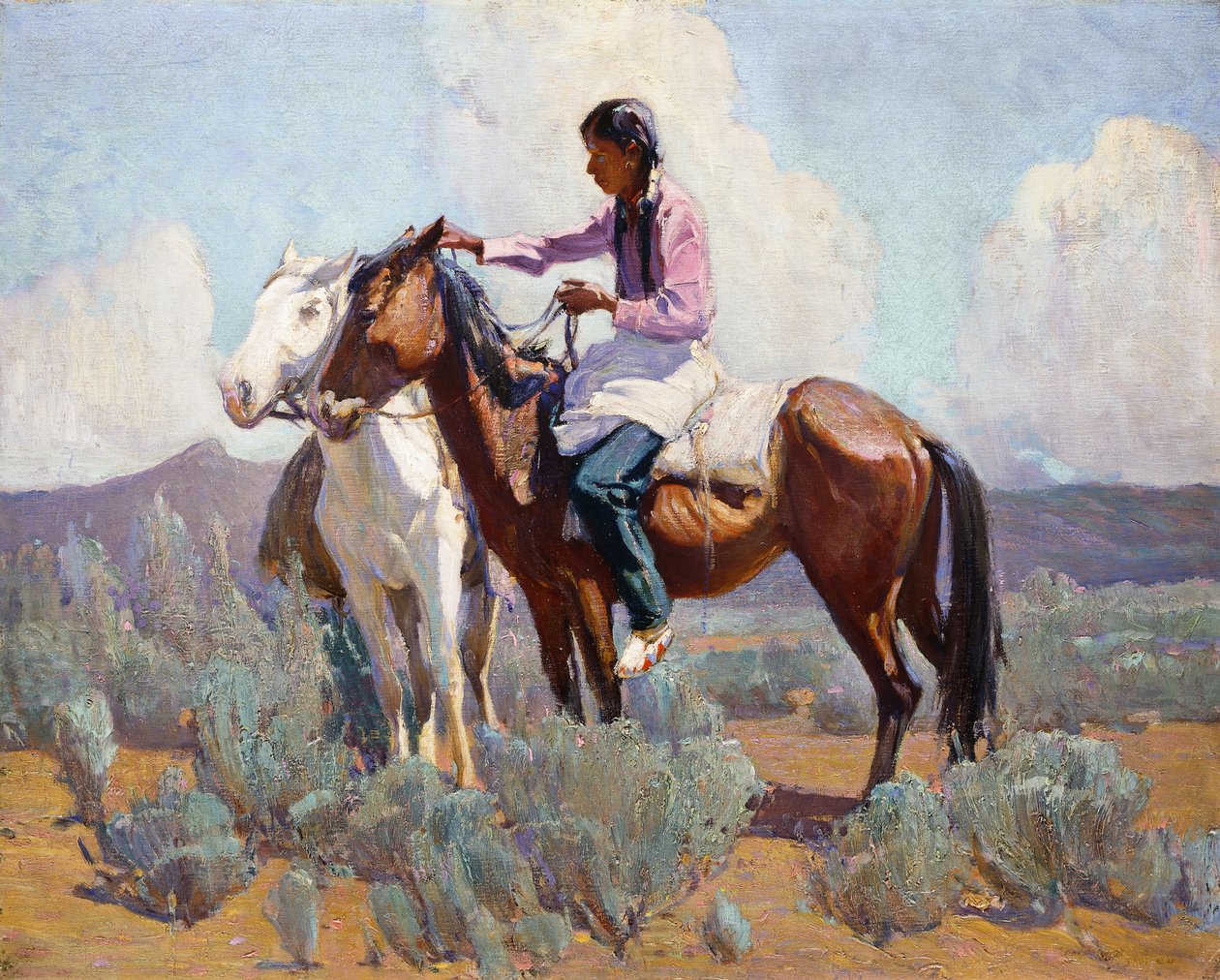 Indián lóháton alkotó: Oscar Edward Berninghaus