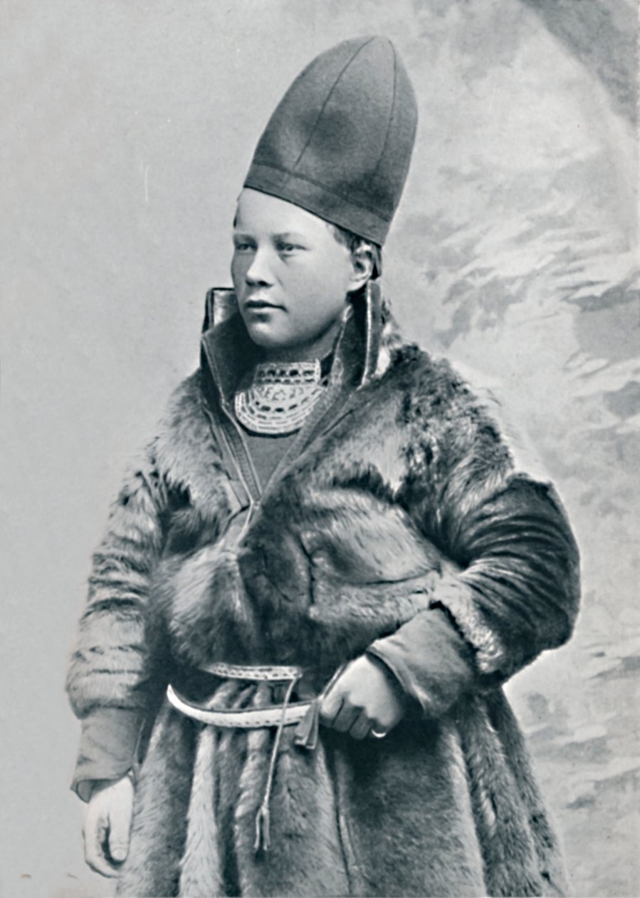 Egy fiatal lappföldi téli jelmezben, 1912 alkotó: Oscar Olsson