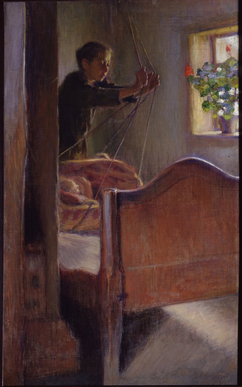 Osip Braz (1872-1936) "A bölcső" festménye, 1894 Állami Művészeti Múzeum, Odessza alkotó: Osip Emmanuilovich Braz