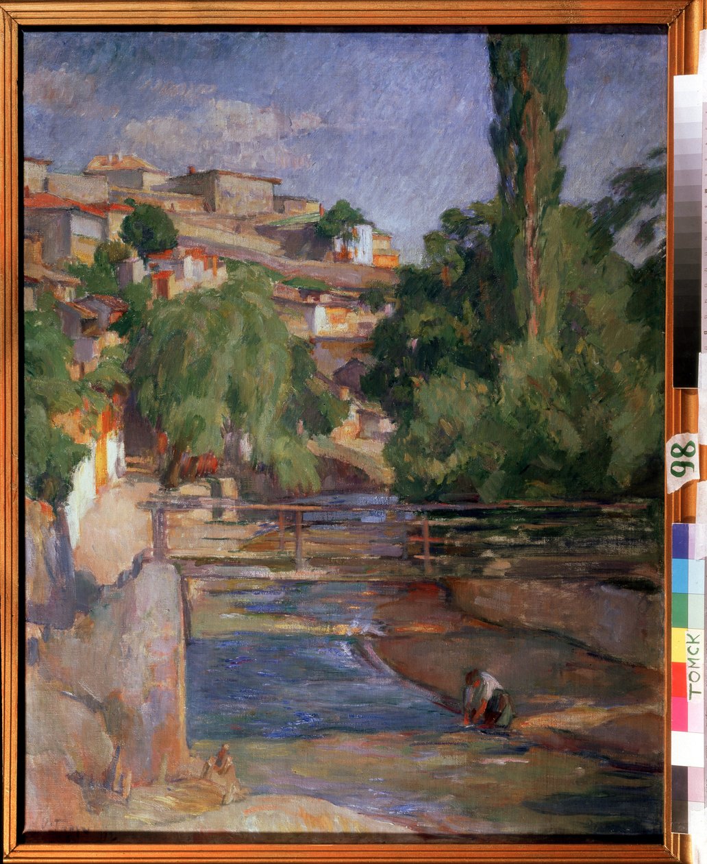 ""Táj híddal és folyóval"" Osip Emmanuilovich Braz (1872-1936) festménye, 1912-es Állami Művészeti Múzeum, Tomszk alkotó: Osip Emmanuilovich Braz