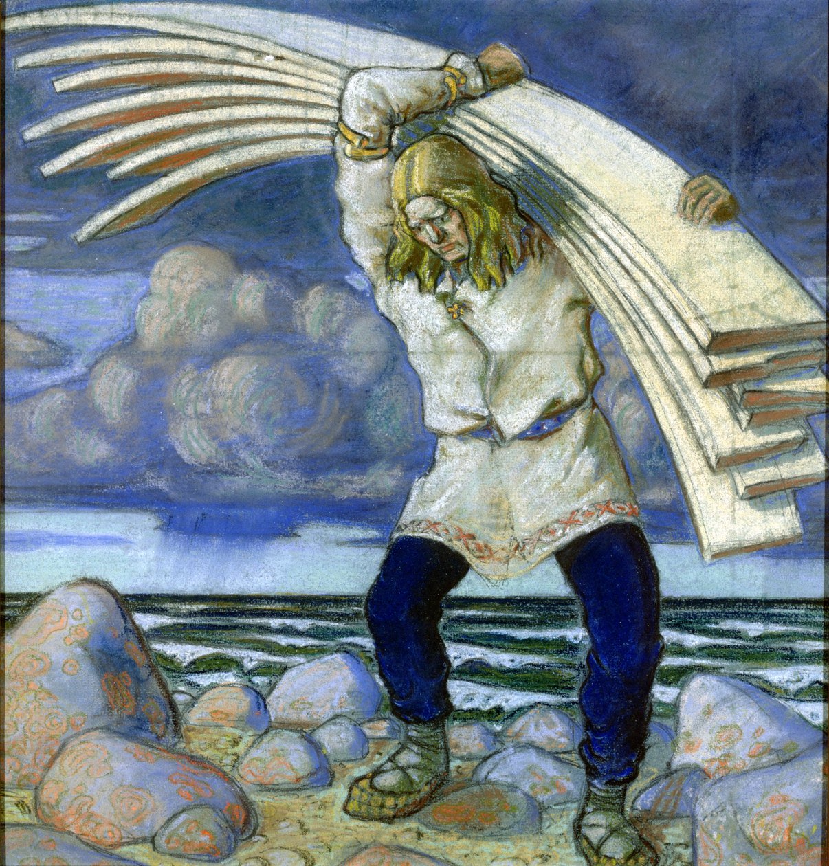 Deszkát cipelő Kalevipoeg, 1914 alkotó: Oskar Kallis
