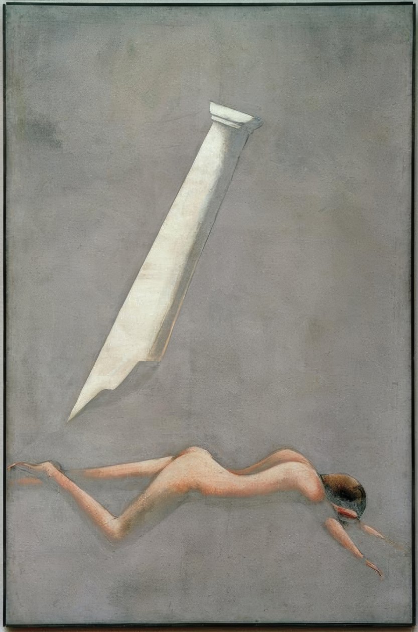 Folkwang-ciklus: bukott ember oszlopokkal alkotó: Oskar Schlemmer