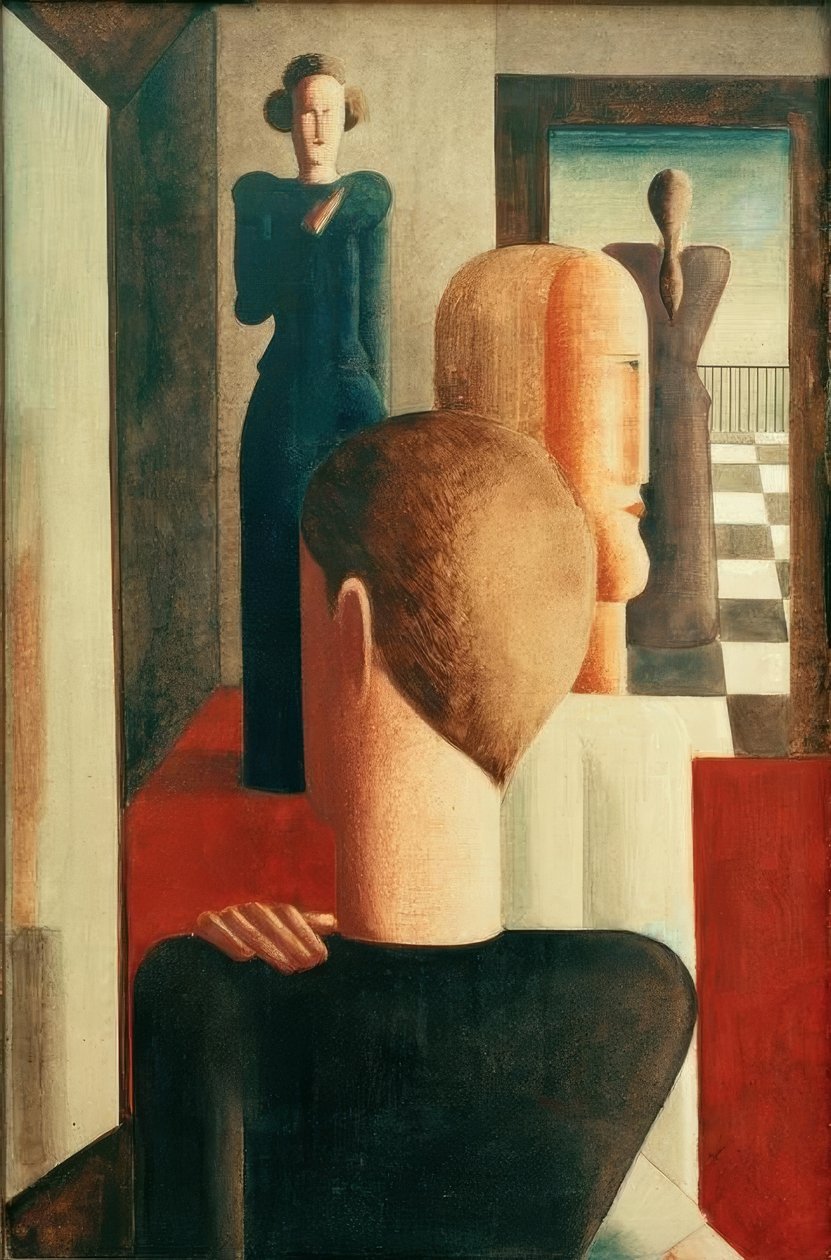 Öt figura egy szobában (római) alkotó: Oskar Schlemmer