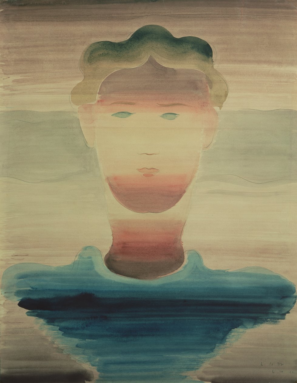 Csíkos portré, 1932 alkotó: Oskar Schlemmer