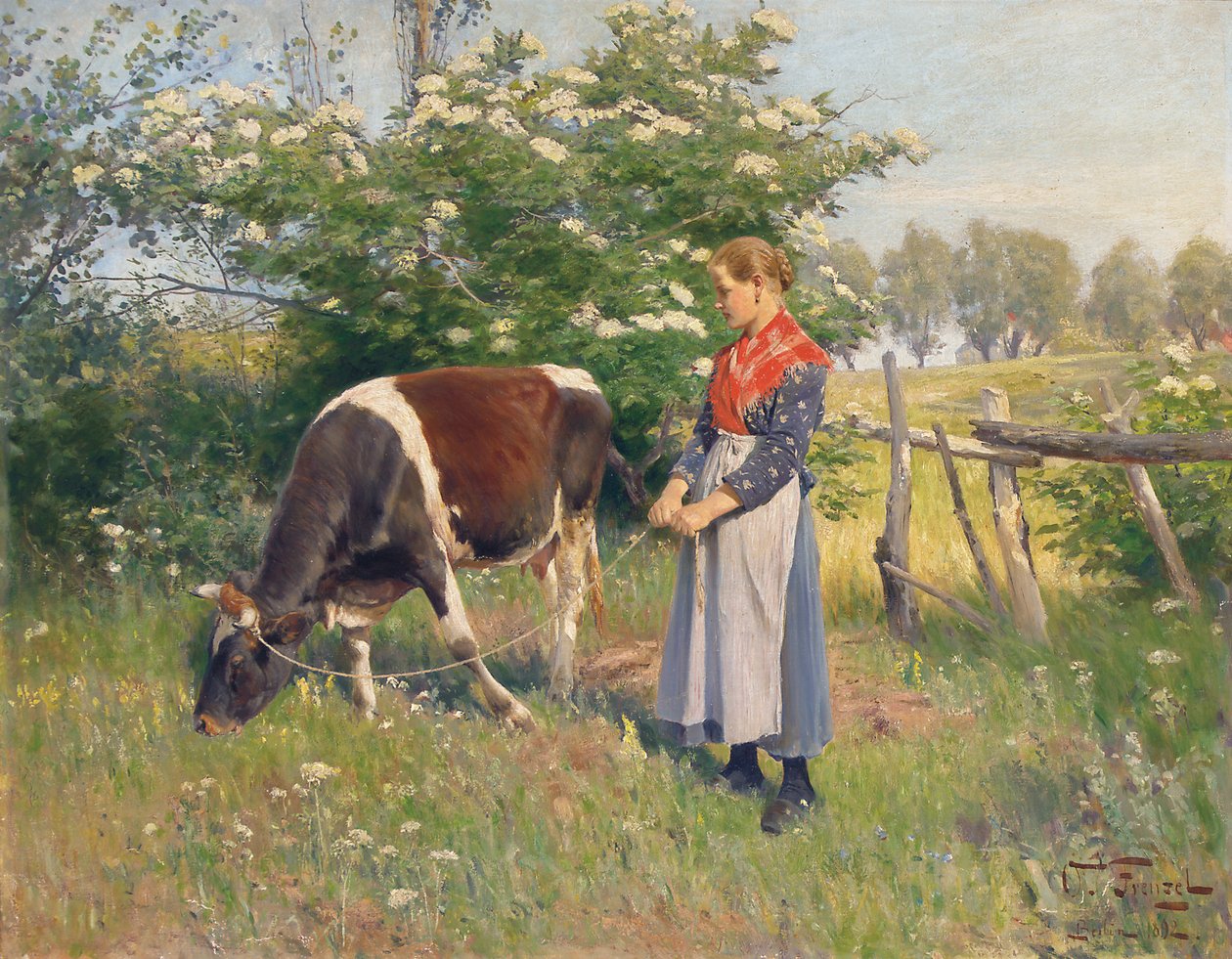 A tejeslány, 1892 alkotó: Oskar Frenzel