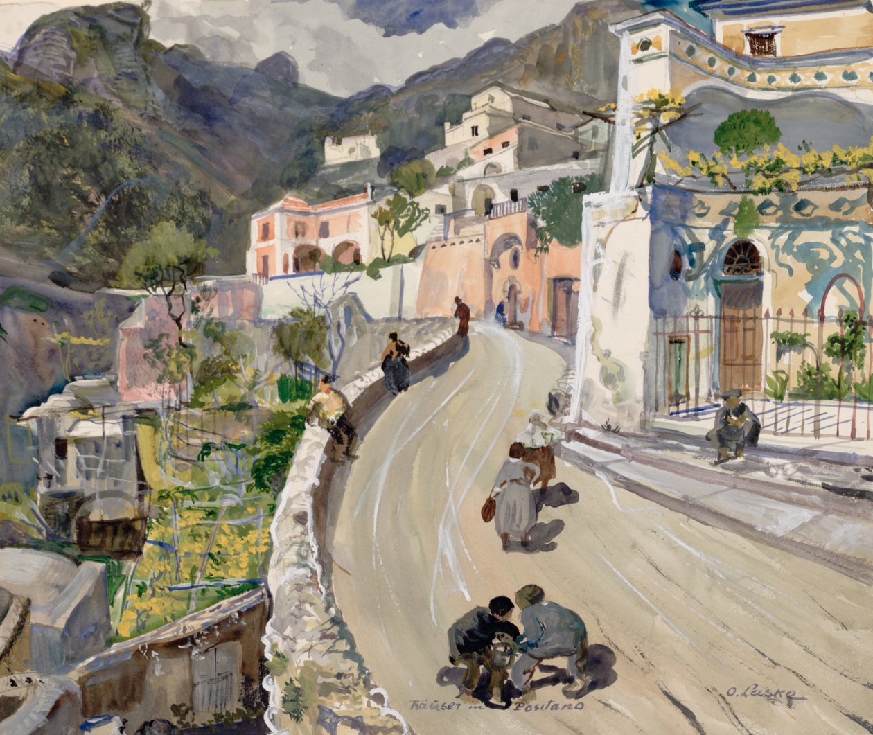 Kilátás Positano-ra alkotó: Oskar Laske