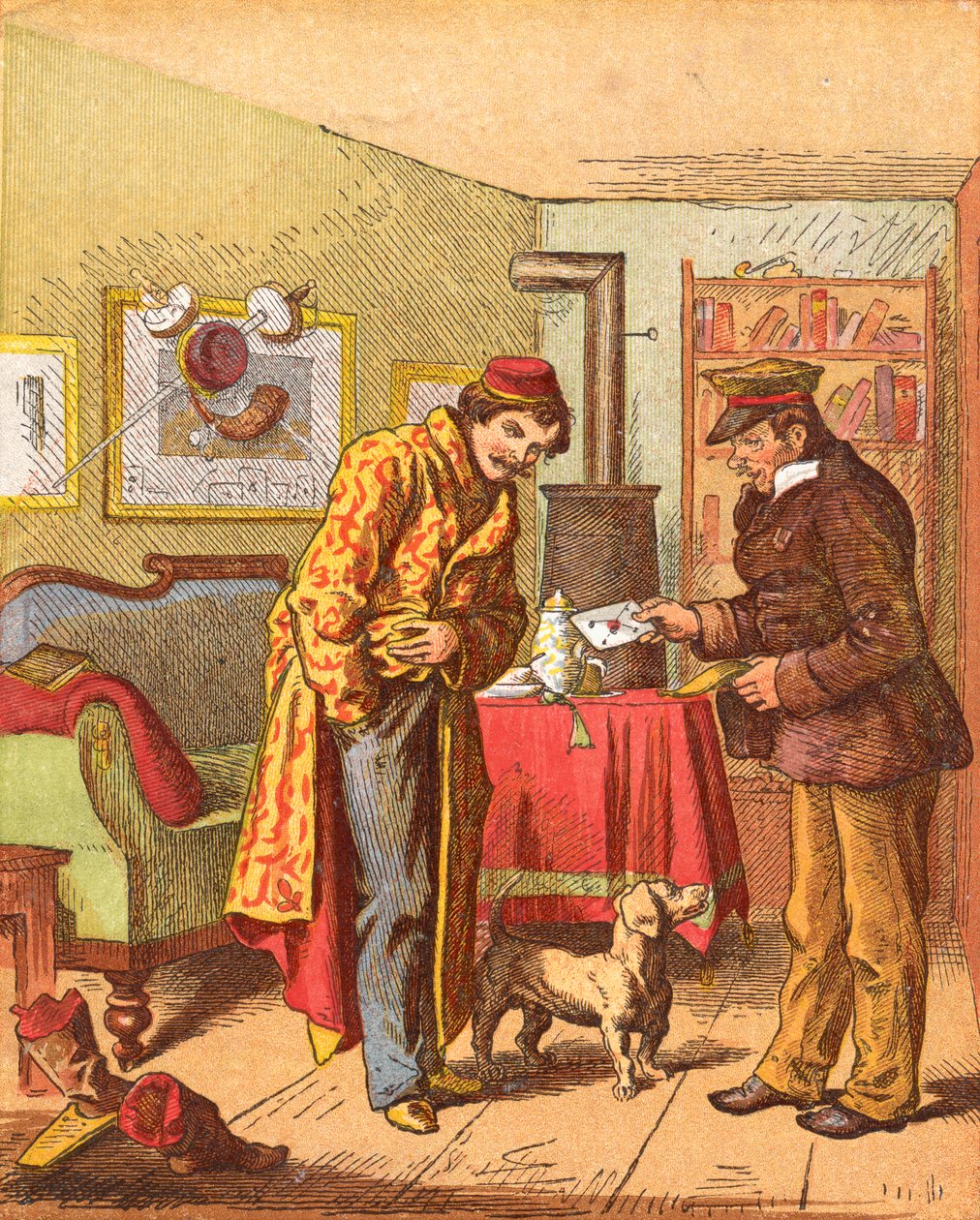 Levélkézbesítés fizetése, c1870 alkotó: Oskar Pletsch