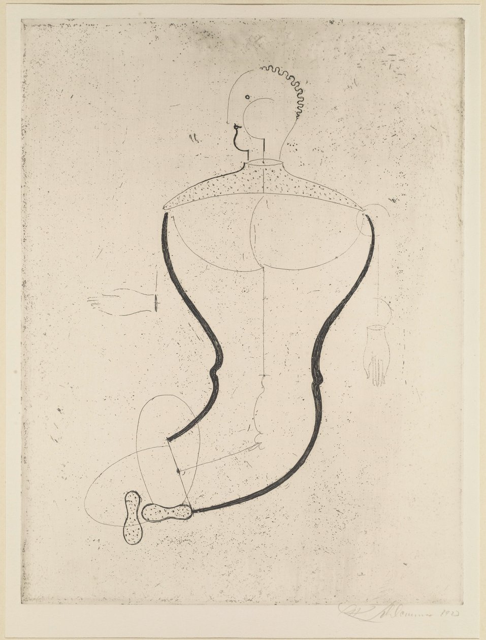 Absztrakt alak balra, 1923. alkotó: Oskar Schlemmer
