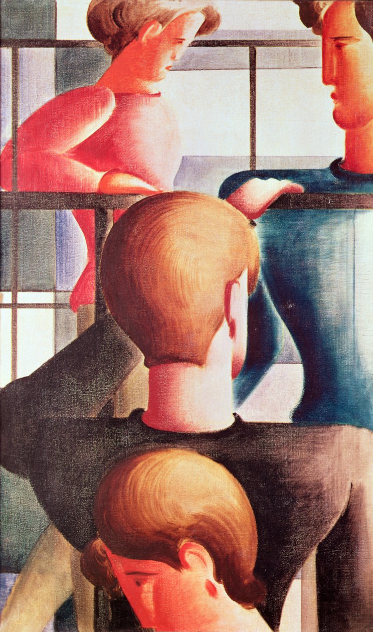 Csoportosítás korláttal alkotó: Oskar Schlemmer