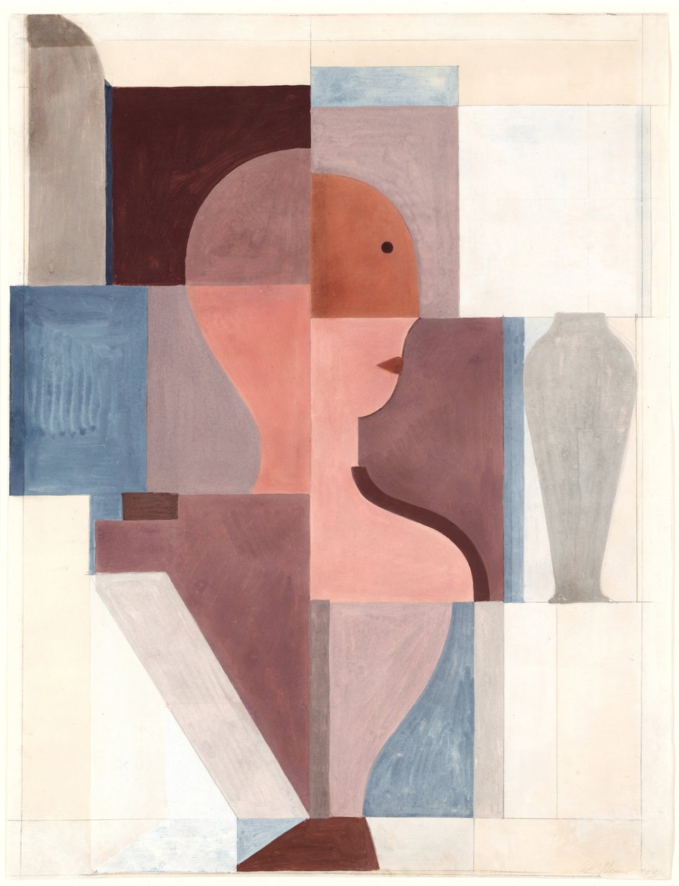 Jobbra osztott fél alak, 1923. alkotó: Oskar Schlemmer