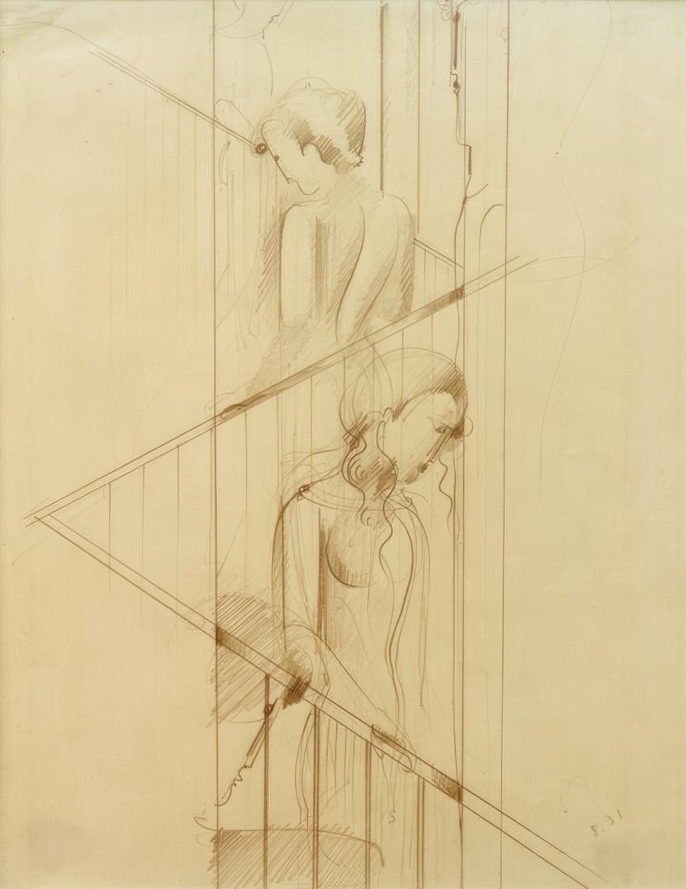 Lépcsőházi jelenet alkotó: Oskar Schlemmer