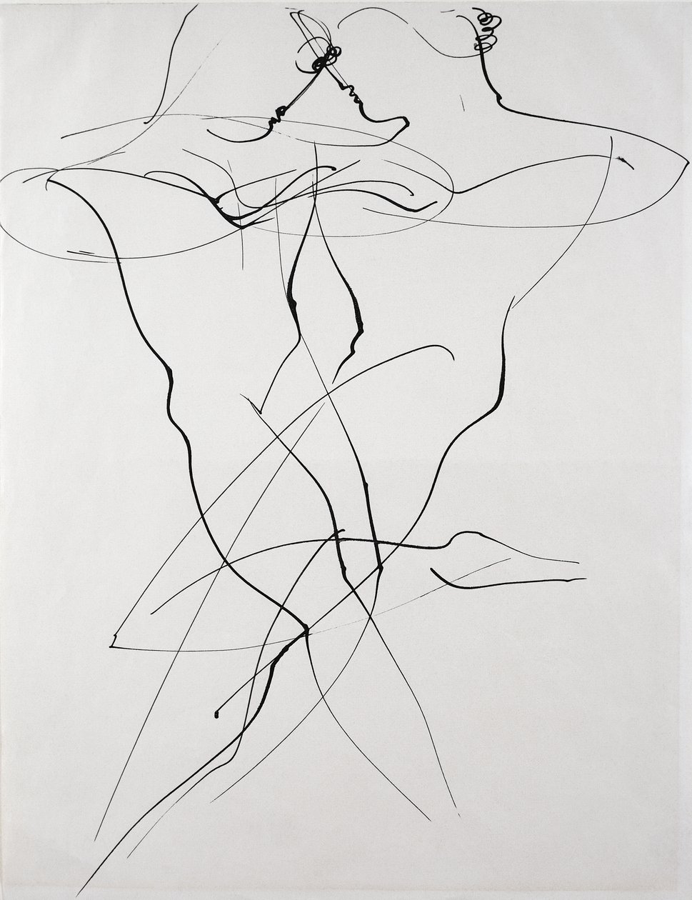 Két figura ellentétes mozgásban, táncban alkotó: Oskar Schlemmer