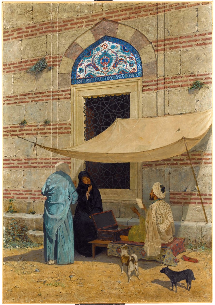 Nyilvános írástudó - Peinture de Osman Hamdi Bey (1842-1910) - 1910 - Olaj, vászon - 110x77 - Sakip Sabanci Múzeum, Isztambul alkotó: Osman Hamdi Bey