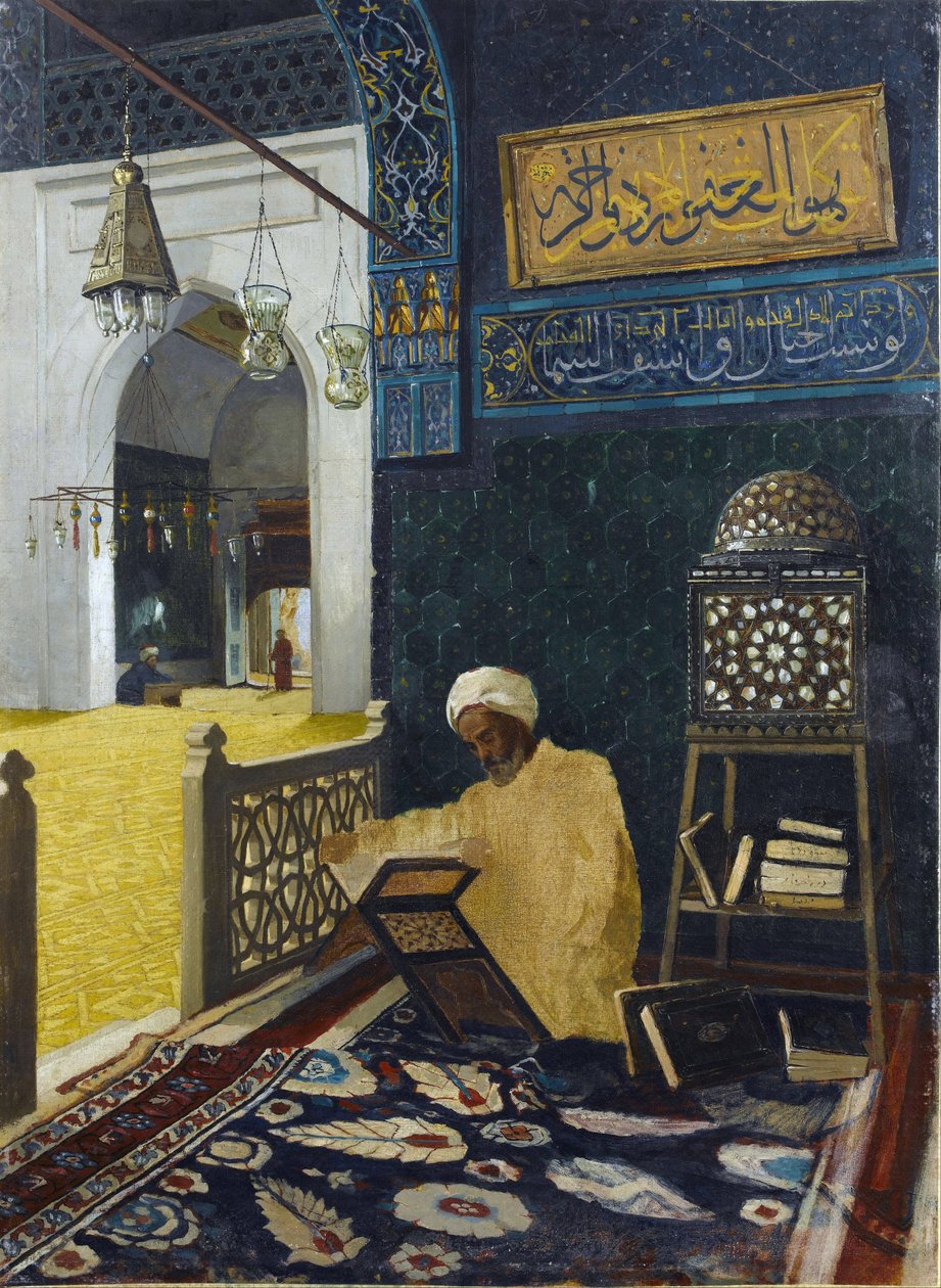 Korán szavalása - Osman Hamdi Bey és Peinture alkotó: Osman Hamdi Bey