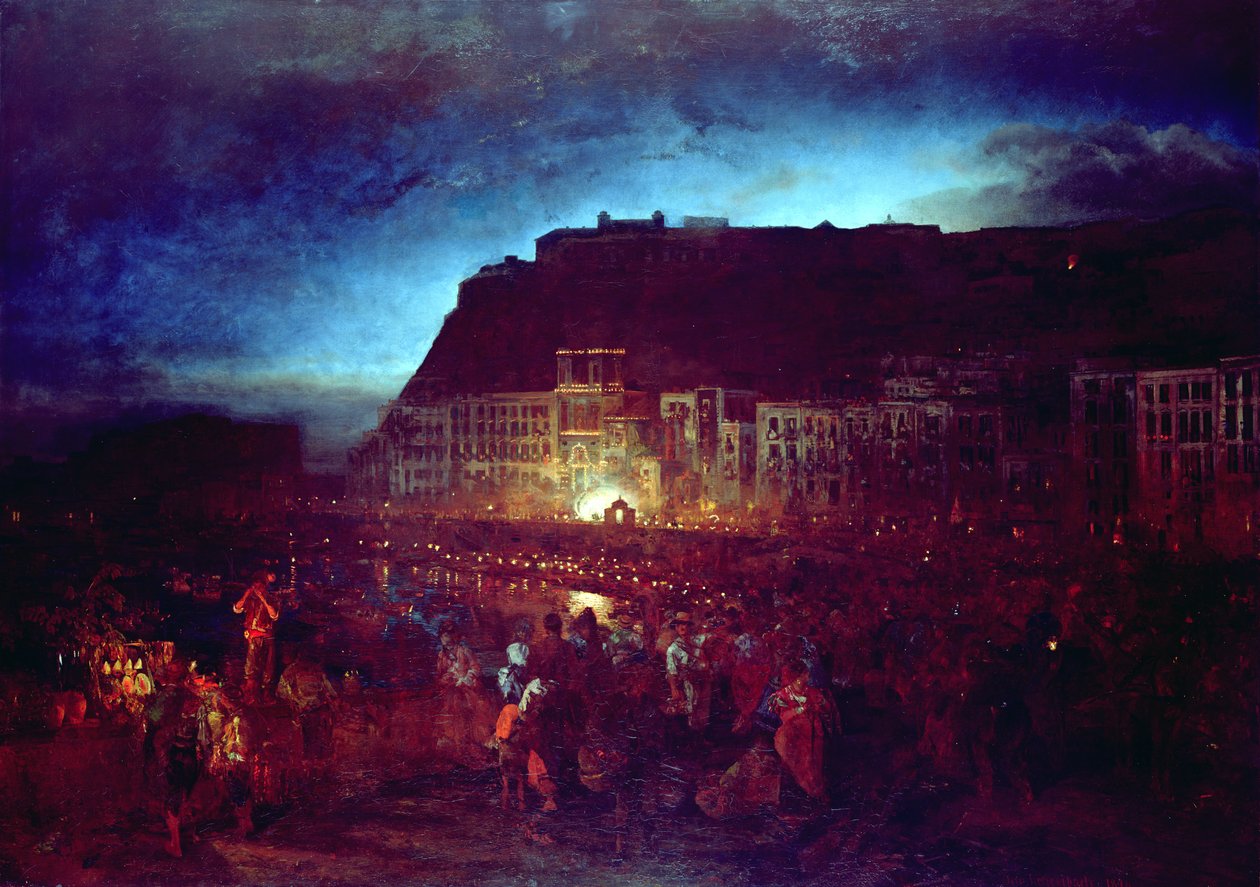 Szent Lucia Fesztivál Nápolyban, 1874 alkotó: Oswald Achenbach