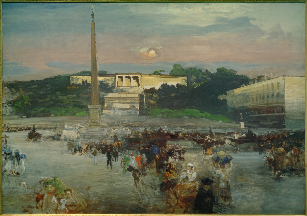 Róma, Piazza del Popolo / Oswald Achenbach festménye alkotó: Oswald Achenbach