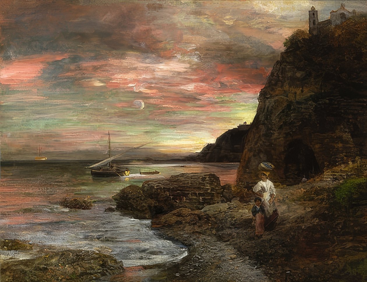 Esti nap Posillipóban alkotó: Oswald Achenbach