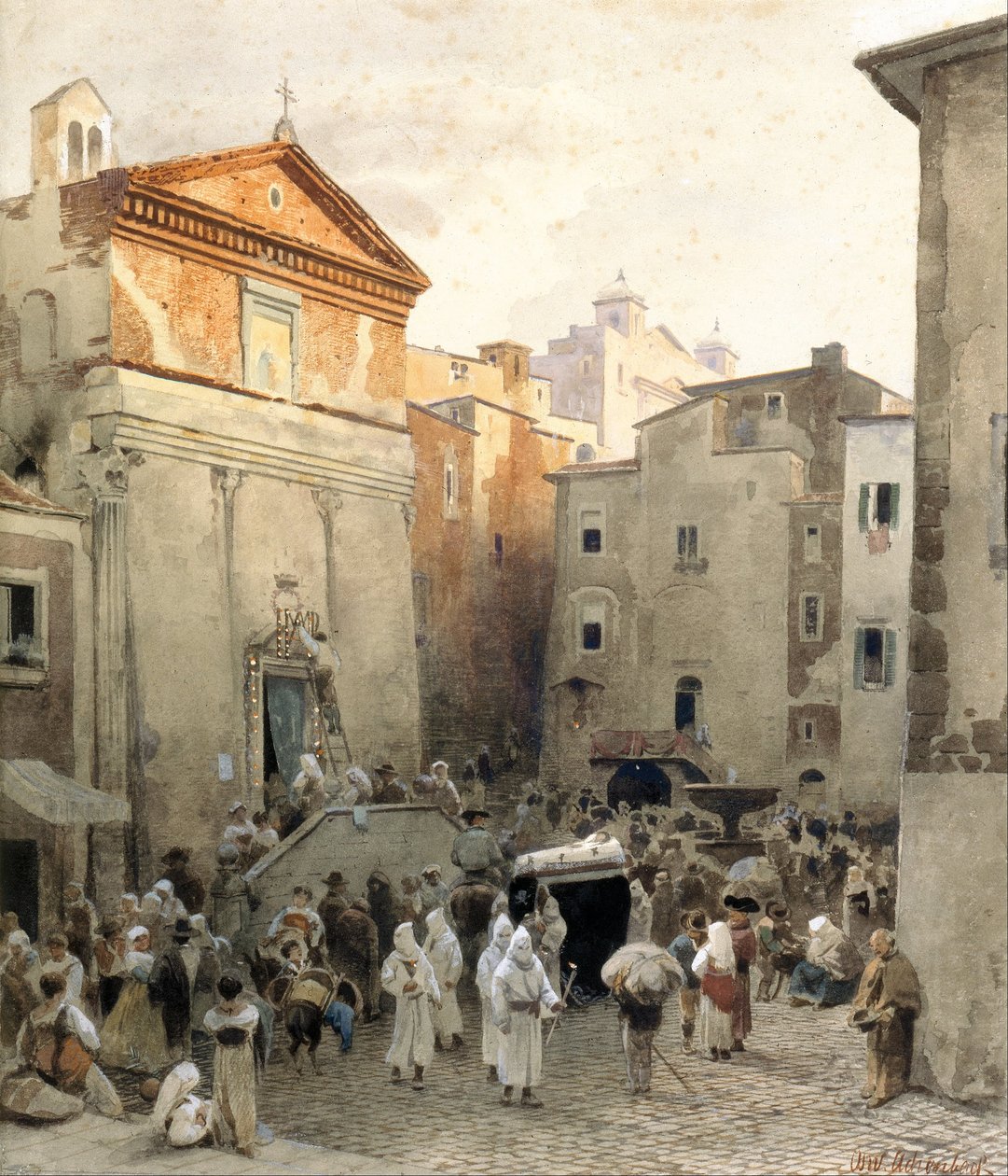 Temetés Palestrinában alkotó: Oswald Achenbach