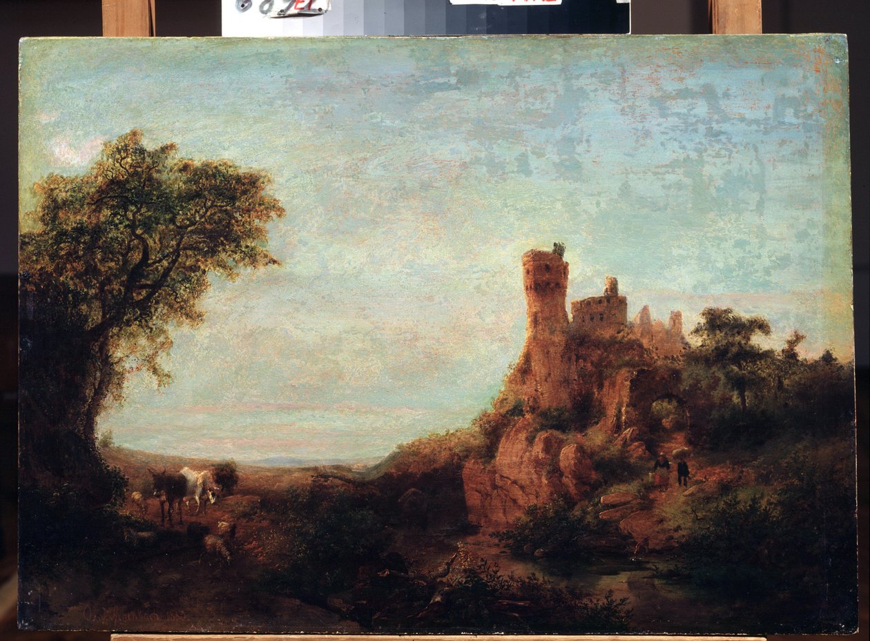 "Paysage au chateau" (Táj kastéllyal) Peinture d