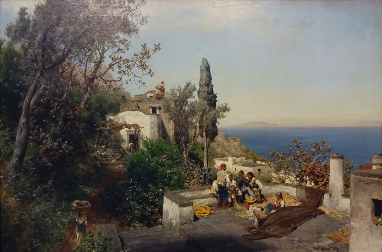 Kilátás a Nápolyi-öbölre alkotó: Oswald Achenbach