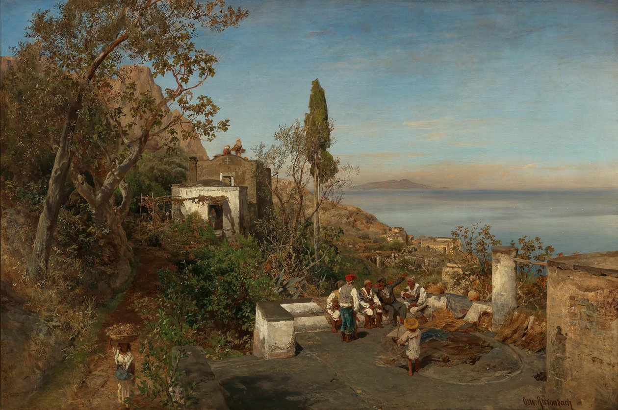 Kilátás a Nápolyi-öbölre alkotó: Oswald Achenbach