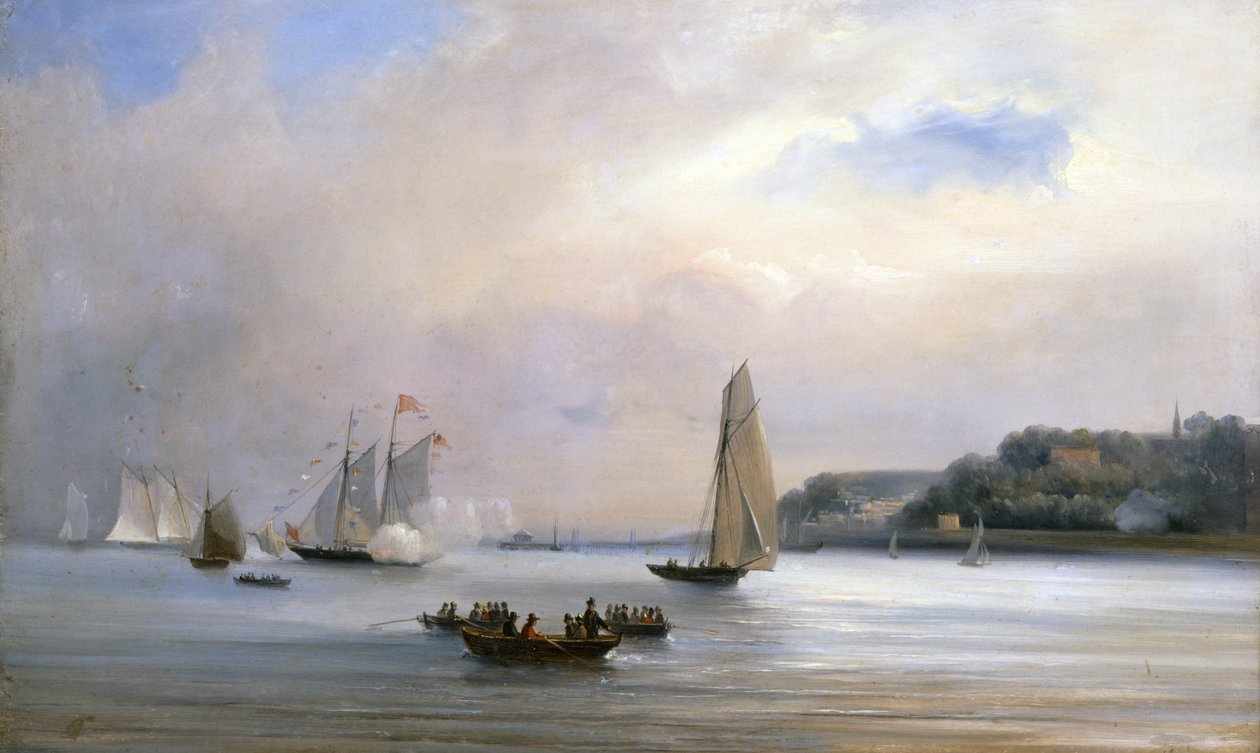 Az angol-amerikai jachtverseny a Wight-sziget körül, 1851. augusztus 22. (olaj, vászon) alkotó: Oswald Walters Brierly
