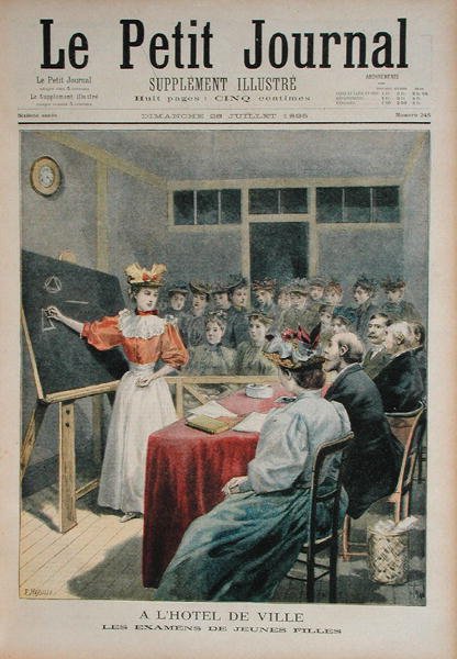 Fiatal lányok vizsgálata a párizsi városházán, a Le Petit Journal 1895. július 28-i számából. alkotó: Oswaldo Tofani