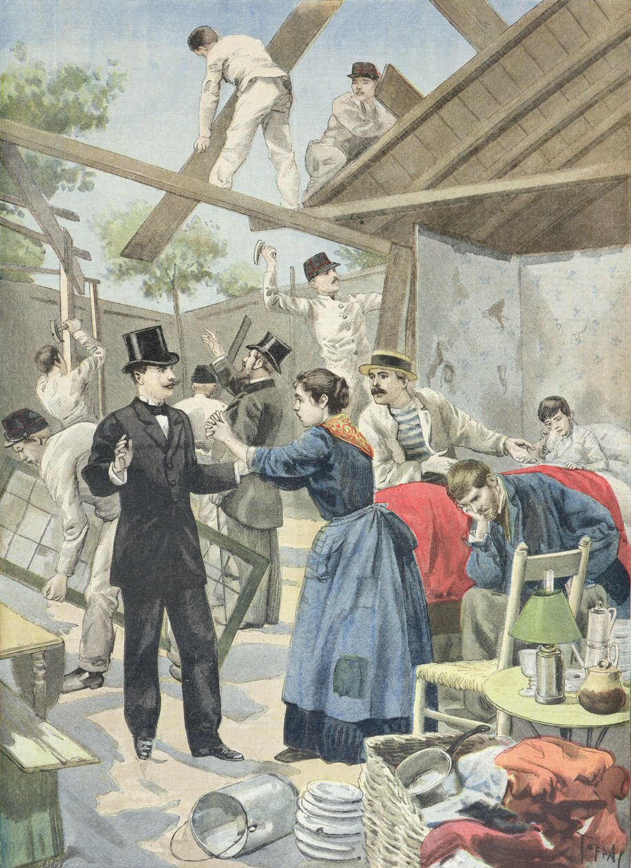 A szegények kiűzése a nyomornegyedekből, a "Le Petit Journal"-ból, 1895. június 28. alkotó: Oswaldo Tofani