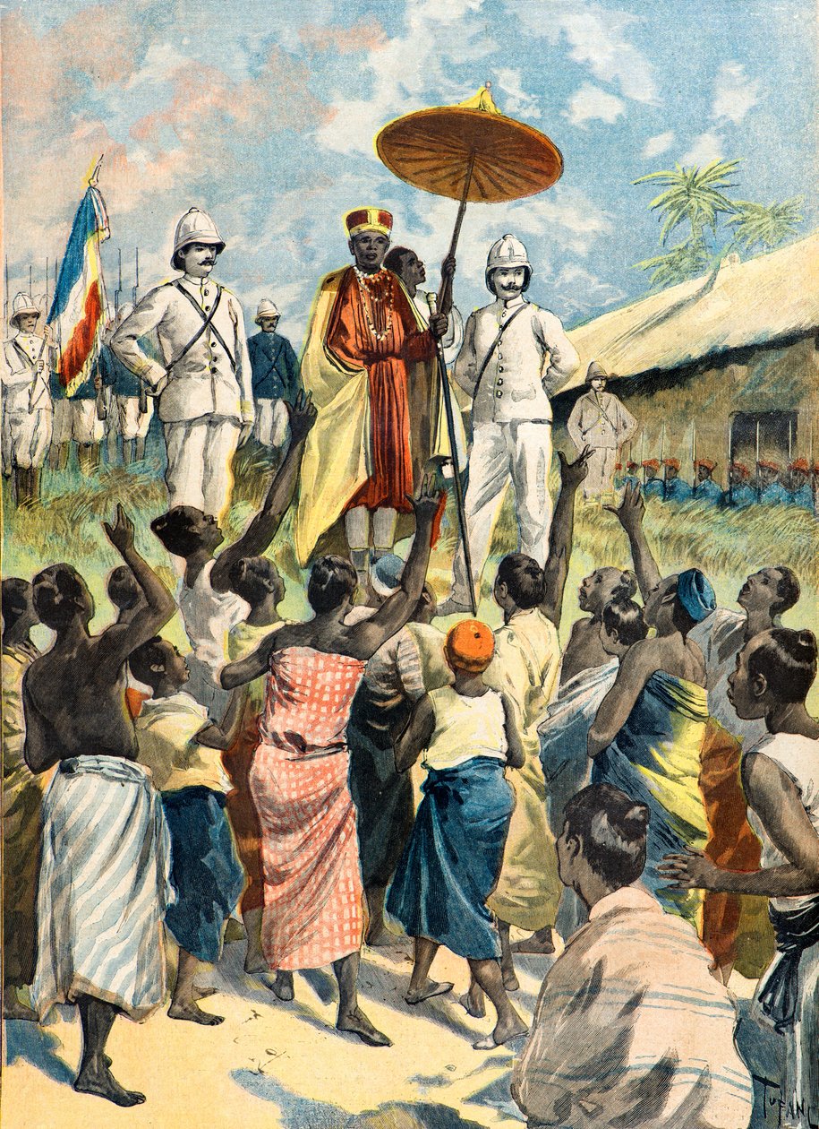 Dahomey új királyának felkiáltása alkotó: Oswaldo Tofani