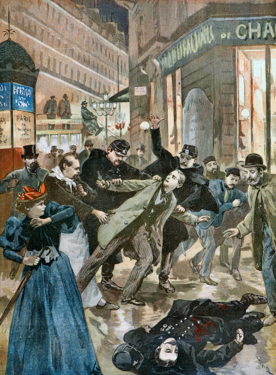 Emile Henry anarchista letartóztatása alkotó: Oswaldo Tofani