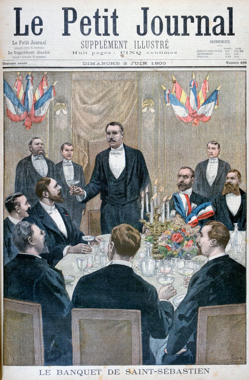 Francia nacionalista és Paul Déroulède bankettje, Saint-Sebastien, Belgium, 1900 alkotó: Oswaldo Tofani