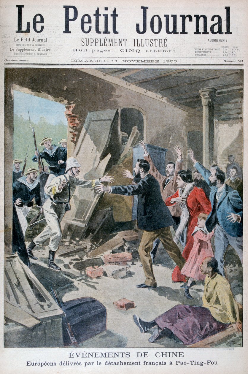 A francia tengerészgyalogosok egy különítménye által megmentett európaiakat, Pao Ting Fou, Kína, 1900 alkotó: Oswaldo Tofani