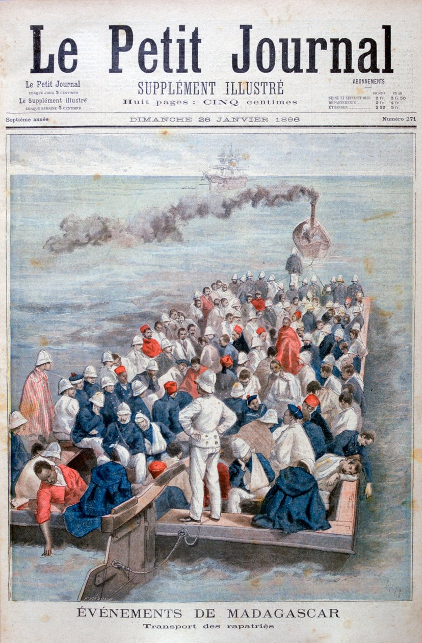 Madagaszkári események: A francia csapatok hazatelepítése, 1896 alkotó: Oswaldo Tofani