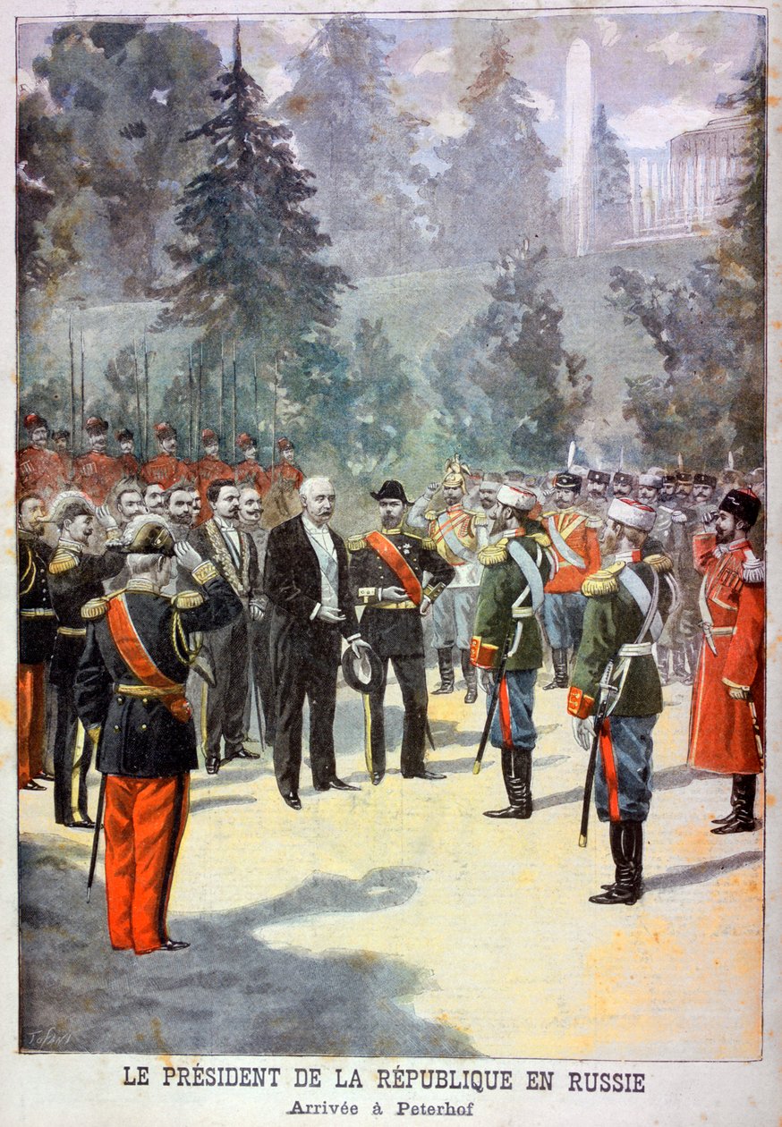 Felix Faure, Franciaország elnöke 1897-ben fogadta a Peterhofban, Szentpéterváron, Oroszországban alkotó: Oswaldo Tofani
