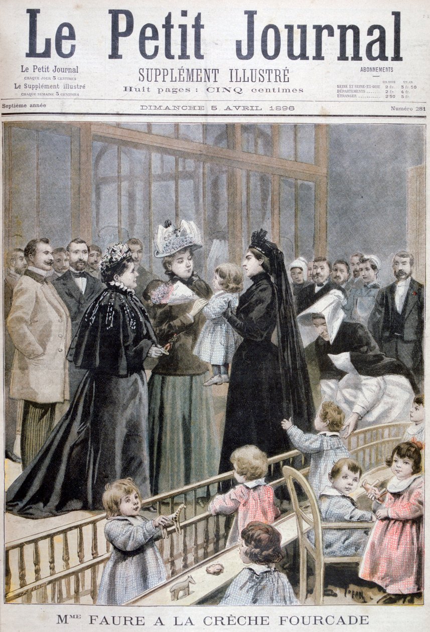 Madame Faure a Fourcade bölcsődében, Franciaországban, 1896 alkotó: Oswaldo Tofani